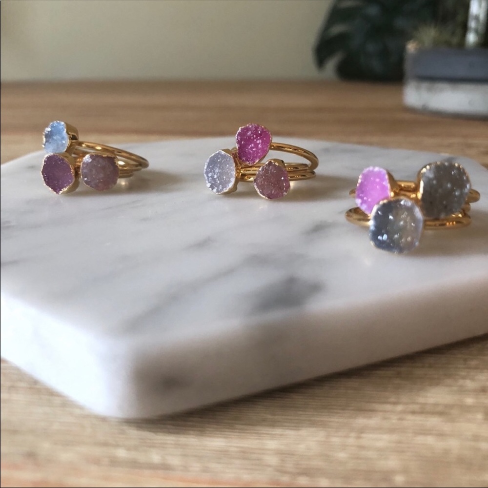 Raw Druzy Crystal Ring - Picture 6 of 7